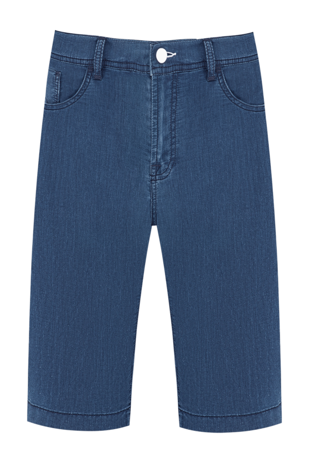 Scissor Scriptor men's denim bermuda shorts with embroidered white logo 195378 - photo 1