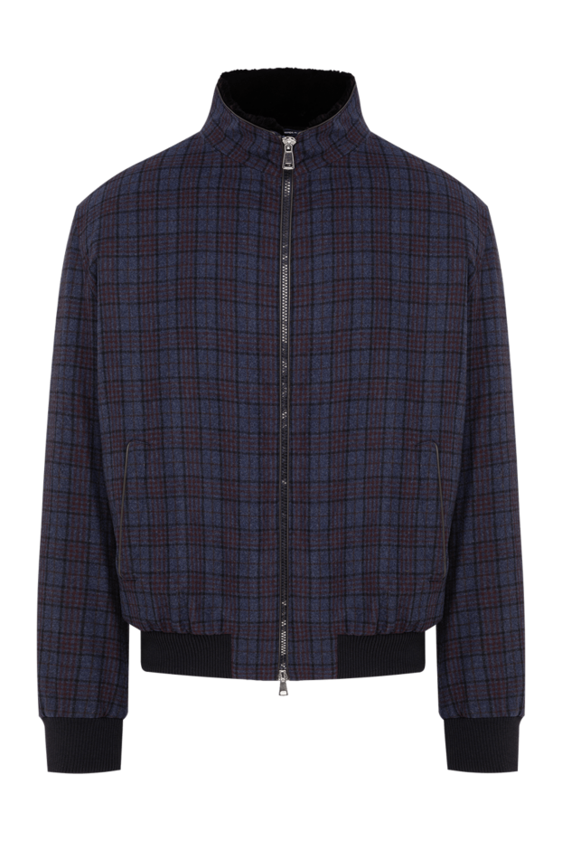 Tombolini men's premium wool and silk checkered fur-lined bomber jacket 195405 - photo 1