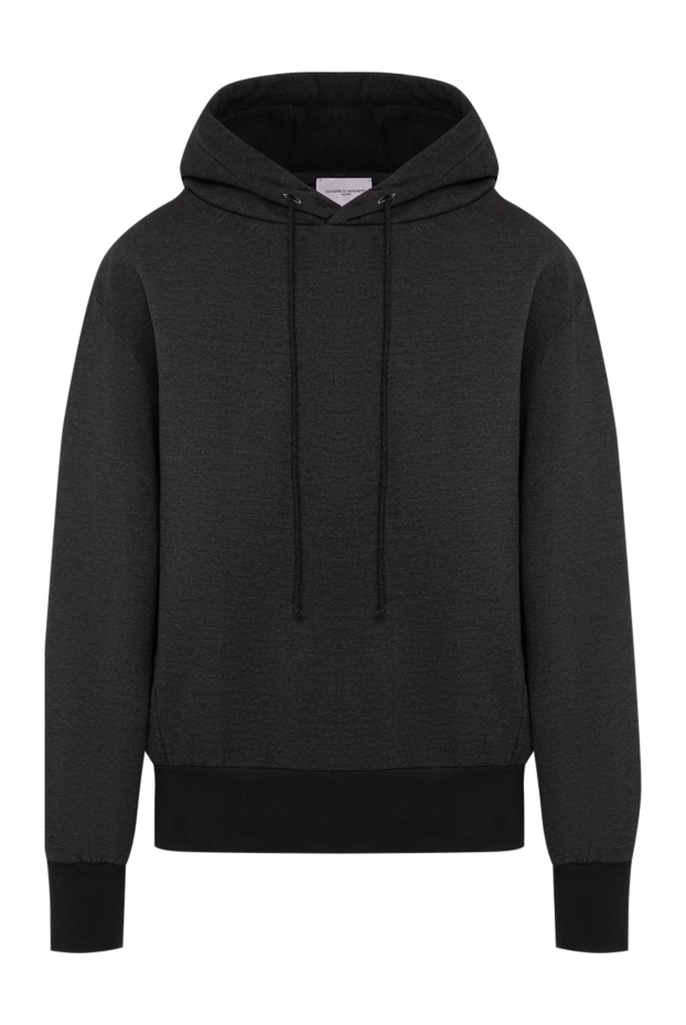 Women's dark gray knitted hoodie - photo 1