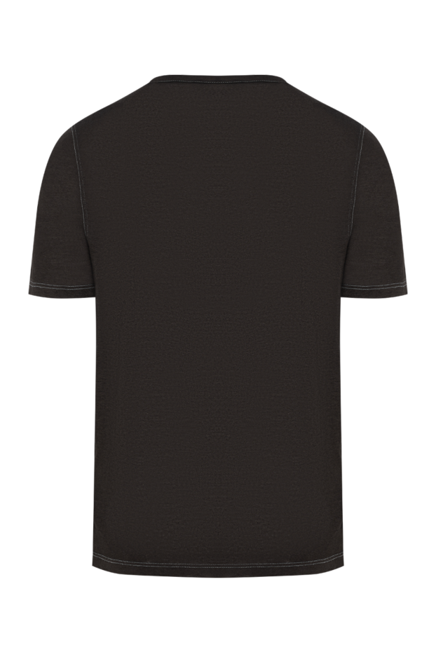 Gran Sasso men's black cotton t-shirt with contrast stitching 195581 - photo 2