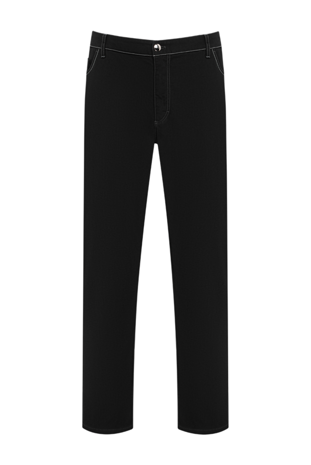 Zilli men's black skinny jeans with heraldic lion embroidery on the pocket 195602 - photo 1