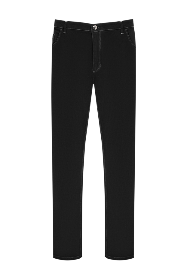 Zilli men's black tapered jeans with a large outline monogram of the brand 195633 - photo 1