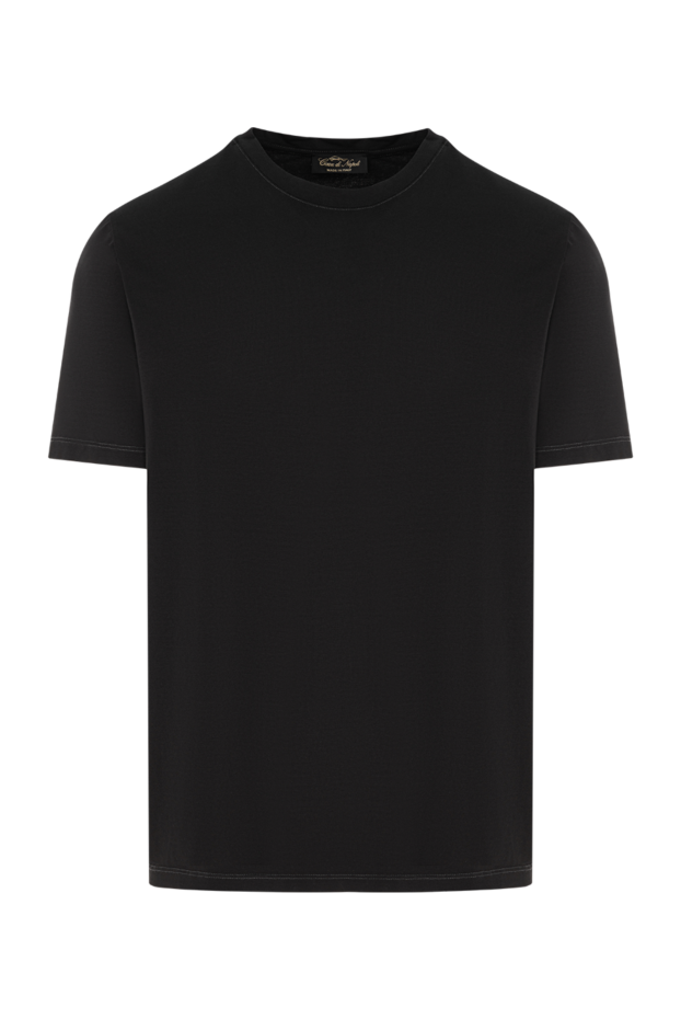Cesare di Napoli men's basic straight-cut cotton t-shirt in black 195664 - photo 1