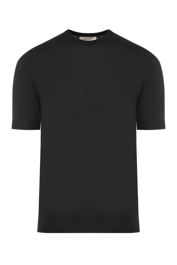 Gran Sasso men's thin jumper with short sleeves in black 195668 - photo 1