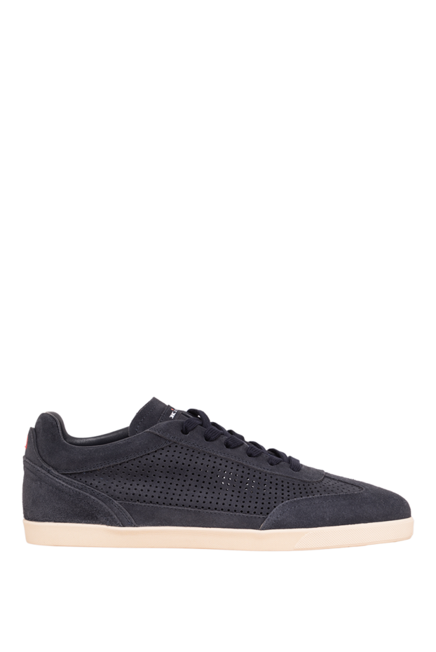 Kiton dark blue suede sneakers with perforations 195826 - photo 1