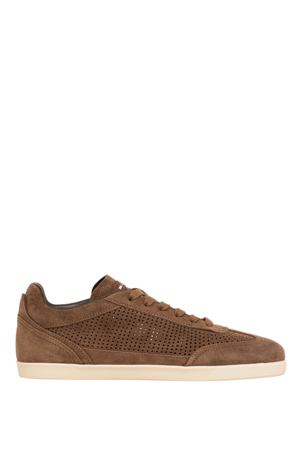 Kiton brown suede sneakers with perforations 195827 - photo 1
