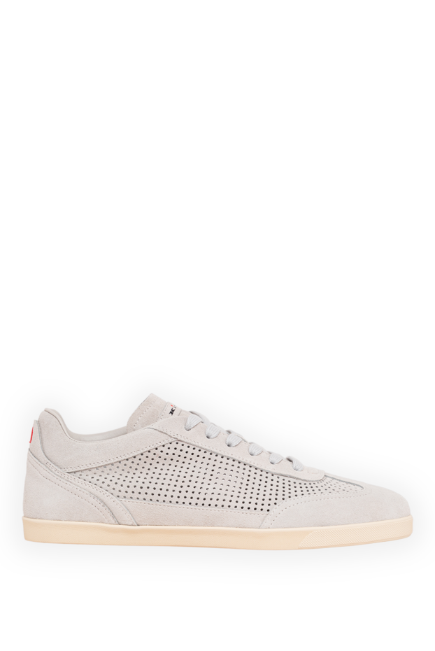 Kiton gray suede sneakers with perforations and logo 195828 - photo 1
