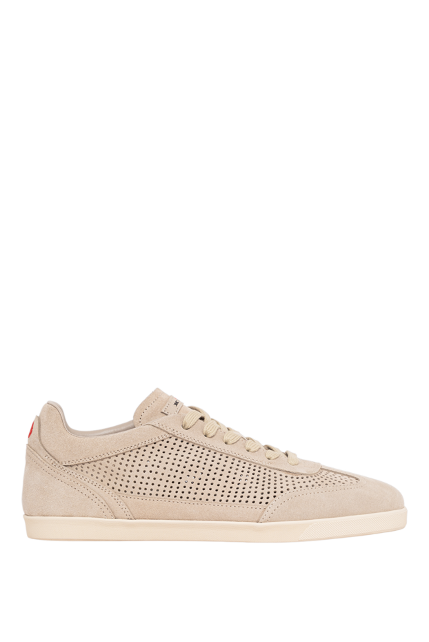 Kiton beige suede sneakers with perforations and a logo on the tongue 195829 - photo 1