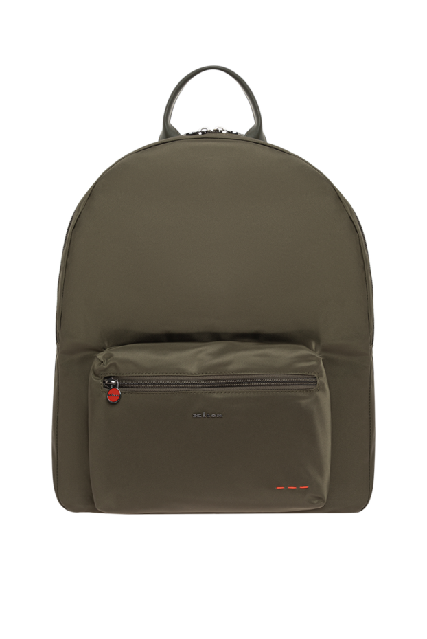 Kiton men's khaki-colored textile backpack with leather handles 195839 - photo 1
