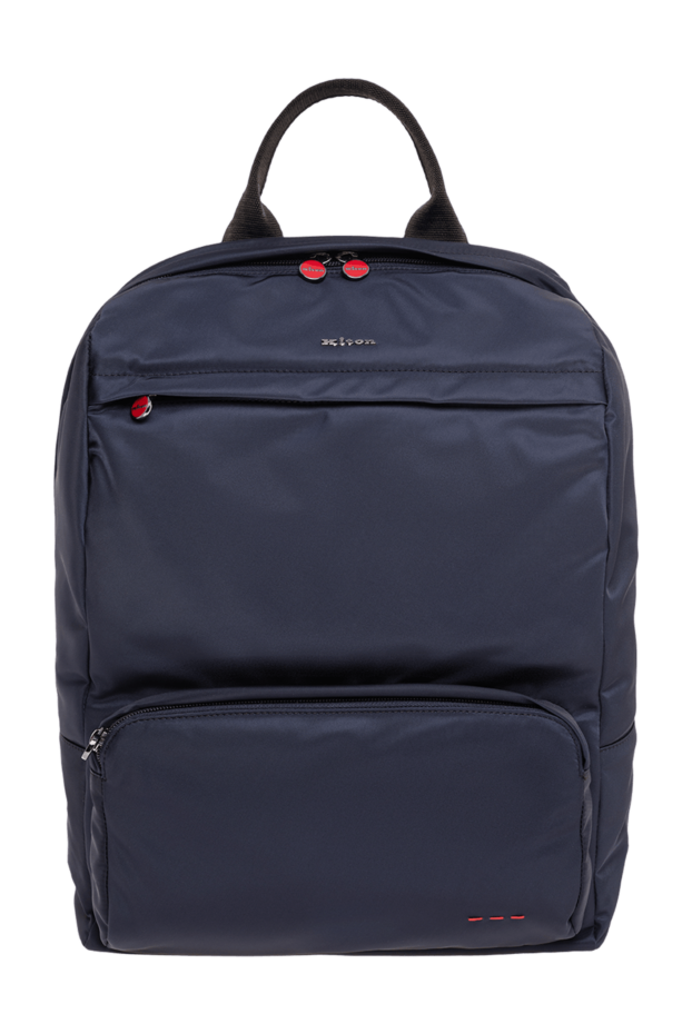 Kiton a dark blue textile backpack with a top textile handle and scarlet pullers 195841 - photo 1