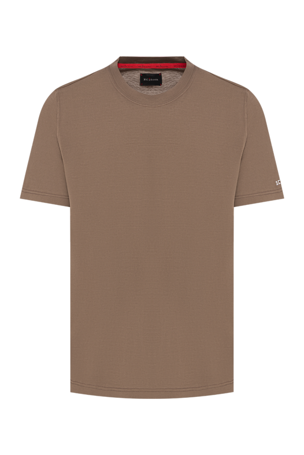 Kiton men's basic straight-cut olive-brown t-shirt 195850 - photo 1