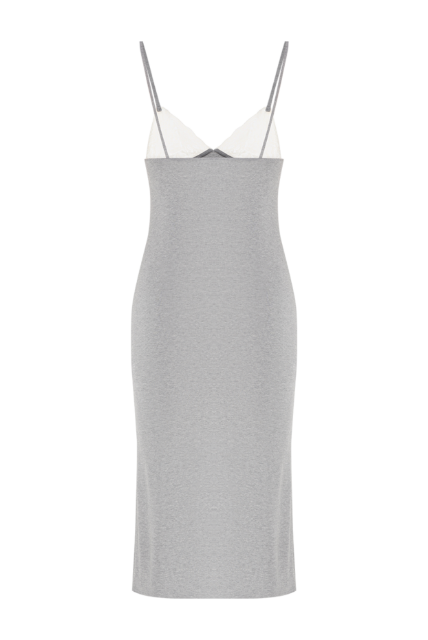 Miu Miu gray knit slip dress with lace bodice and patch 195882 - photo 2