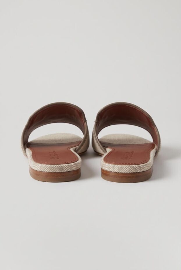 Loro Piana flat fabric mule sandals with signature metallic charms 195883 - photo 2