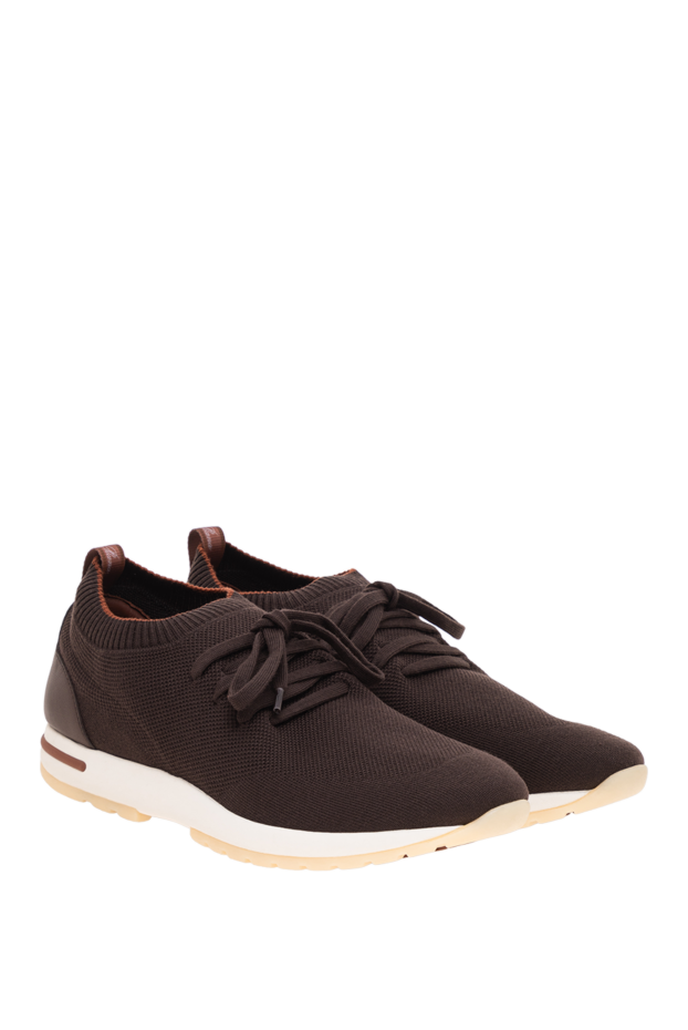 Loro Piana brown 360 lp flexy walk sneakers made of double-layer knit wool 195892 - photo 3