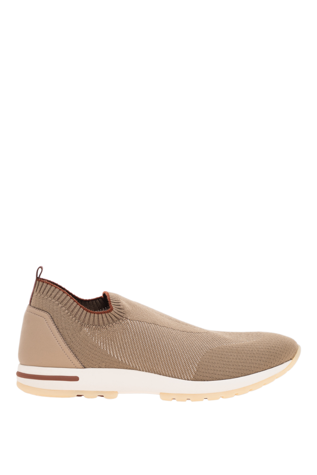 Loro Piana beige knit slip-on sneakers with signature kummel piping 195894 - photo 1