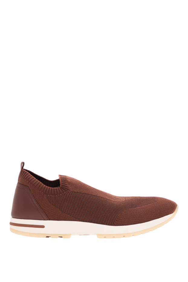 Loro Piana burgundy knit slip-on sneakers with a leather heel 195895 - photo 1