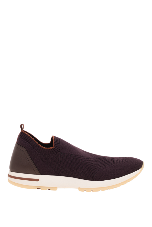 Loro Piana dark purple knit slip-on sneakers with elastic upper 195896 - photo 1