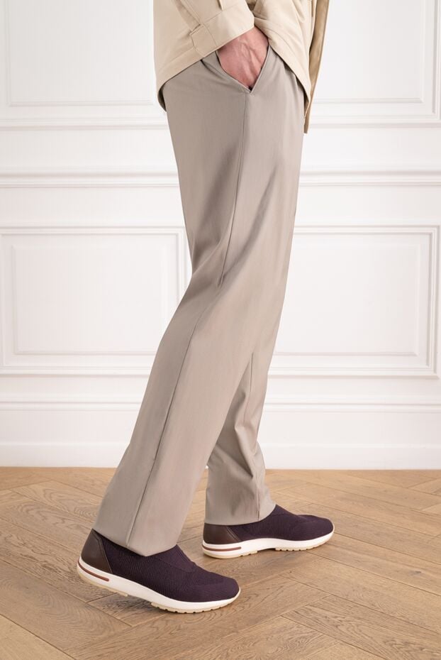 Loro Piana dark purple knit slip-on sneakers with elastic upper 195896 - photo 2
