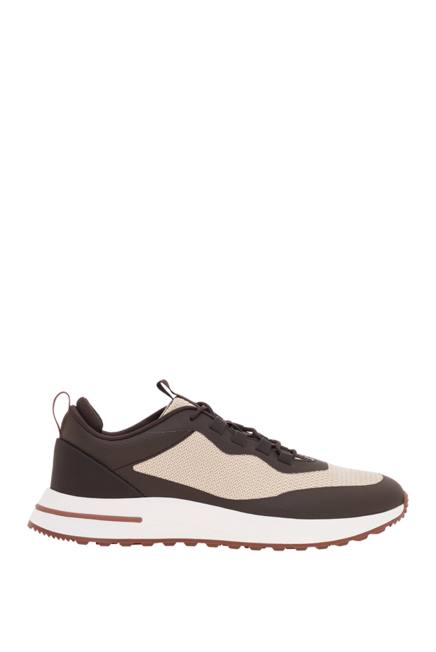 Loro Piana men's beige week end walk sneakers in 3d mesh with leather trim 195901 - photo 1