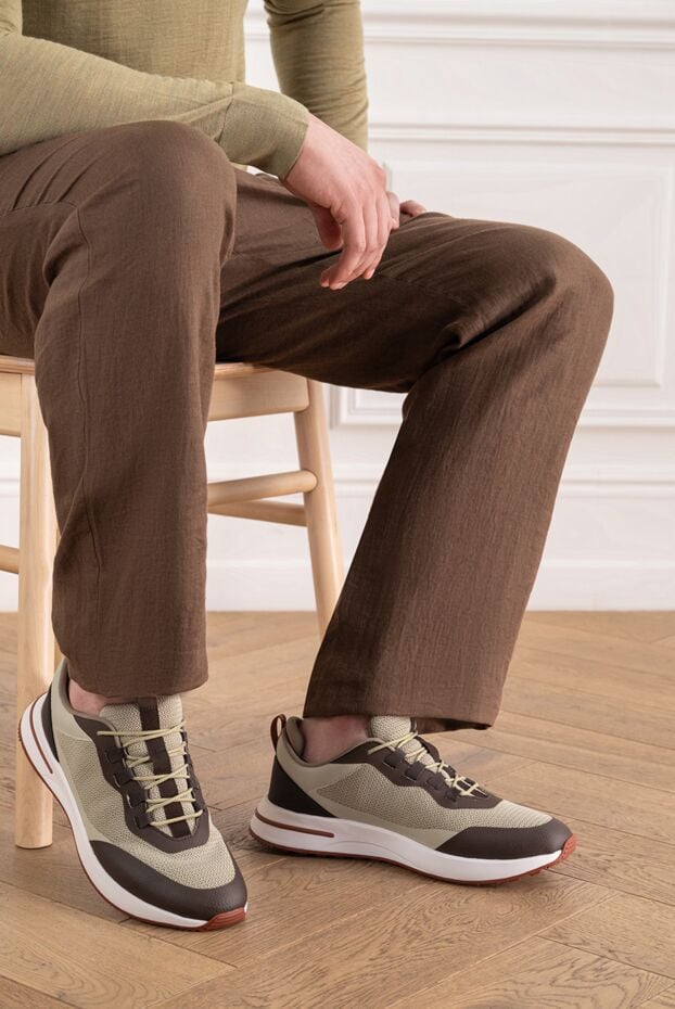 Loro Piana week-end walk sneakers in a combination of 3d knit and smooth nappa leather 195903 - photo 2