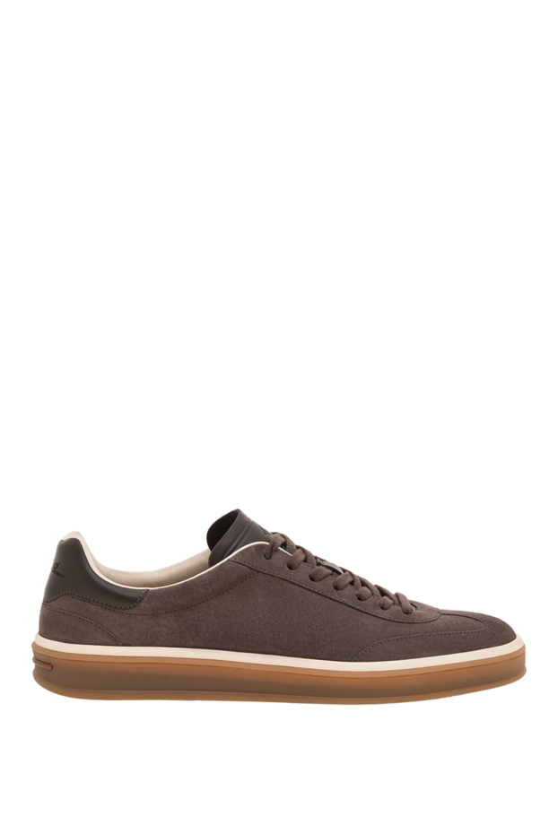 Loro Piana gray suede tennis walk sneakers with a textile welt and rubber sole 195905 - photo 1