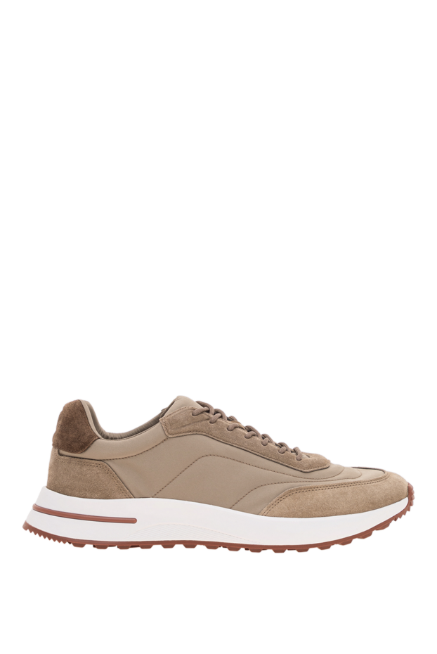 Loro Piana beige and olive combo sneakers with suede details 195906 - photo 1