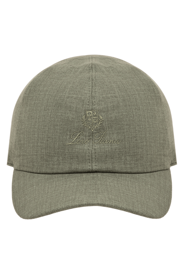 Loro Piana khaki linen baseball cap with embroidery 195908 - photo 1