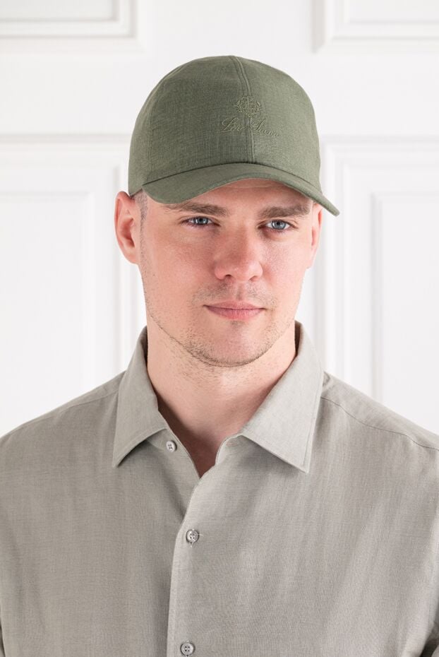 Loro Piana khaki linen baseball cap with embroidery 195908 - photo 2