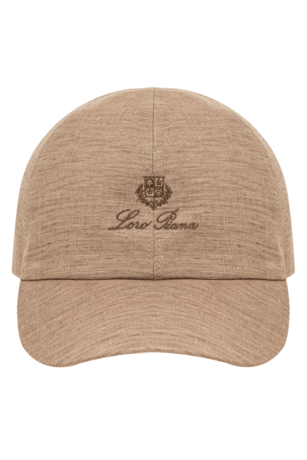 Loro Piana brown linen baseball cap with embroidery 195909 - photo 1