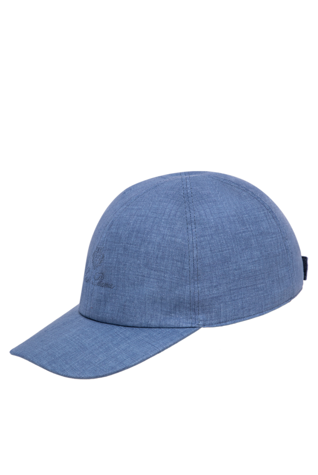 Loro Piana blue breathable linen baseball cap with embroidered logo 195910 - photo 3