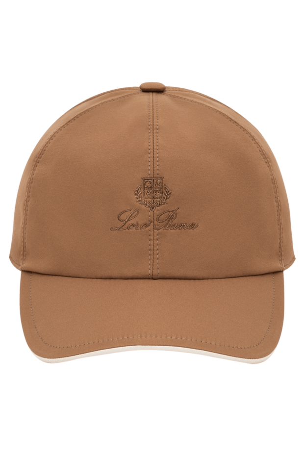 Loro Piana men's brown baseball cap made of water-repellent microfiber with contrast piping 195911 - photo 1