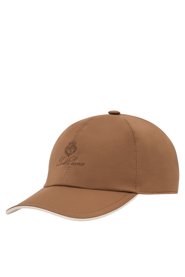 Loro Piana men's brown baseball cap made of water-repellent microfiber with contrast piping 195911 - photo 3