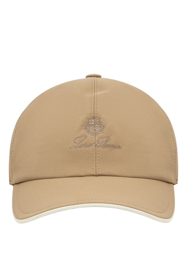 Loro Piana men's sand-colored baseball cap made of matte microfiber with contrast piping 195913 - photo 1