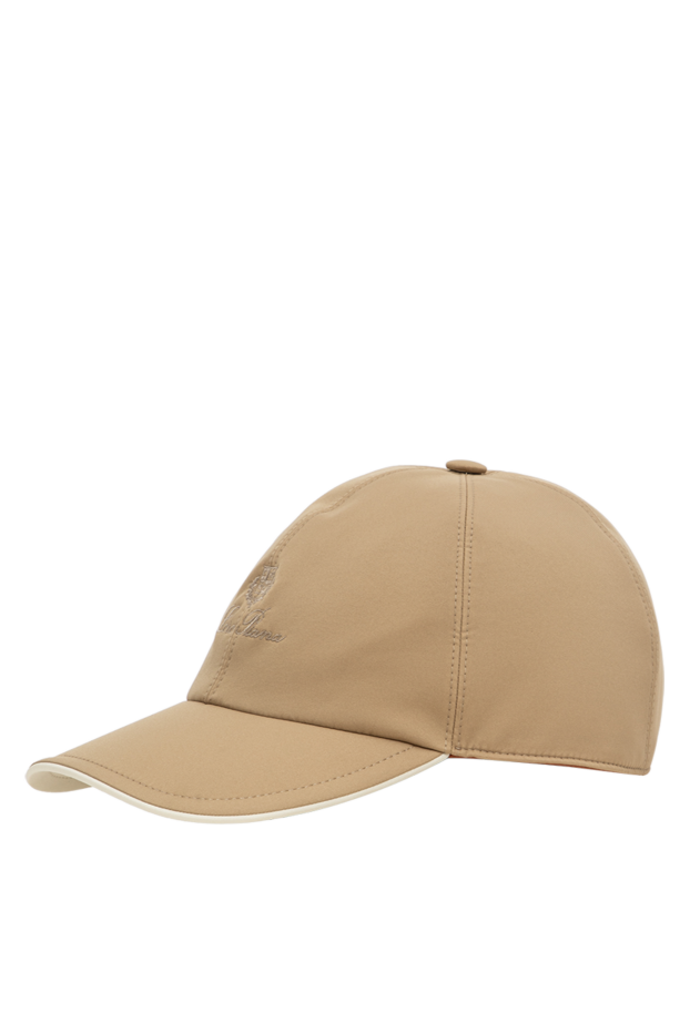 Loro Piana men's sand-colored baseball cap made of matte microfiber with contrast piping 195913 - photo 3