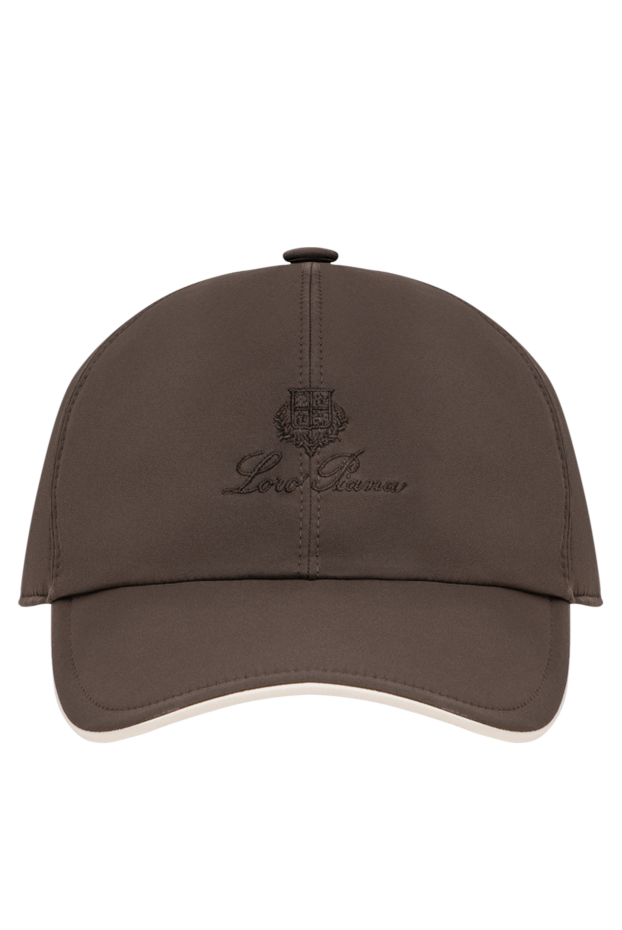 Loro Piana men's dark brown windproof microfiber baseball cap with light trim 195914 - photo 1
