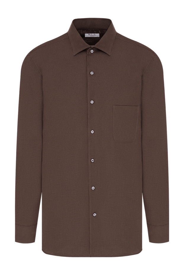 Loro Piana men's olive knit polo shirt with a melange effect 195920 - photo 1