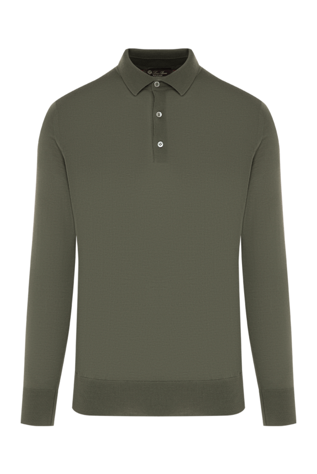 Loro Piana men's olive green long sleeve knit polo shirt 195921 - photo 1