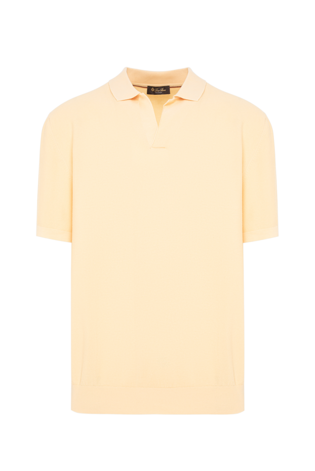 Loro Piana men's light yellow knit polo shirt without buttons 195926 - photo 1