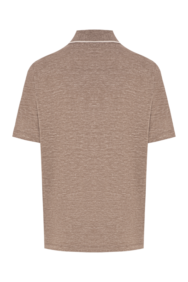Loro Piana men's brown cashmere blend knit polo shirt 195931 - photo 2