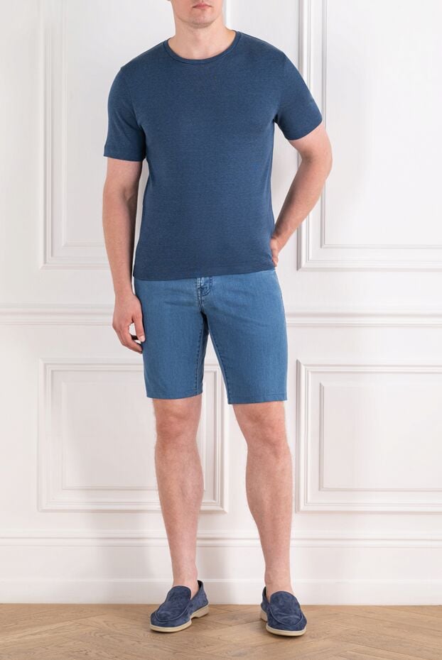 Loro Piana mazzorbo men's blue silk and cotton knit t-shirt 195933 - photo 2