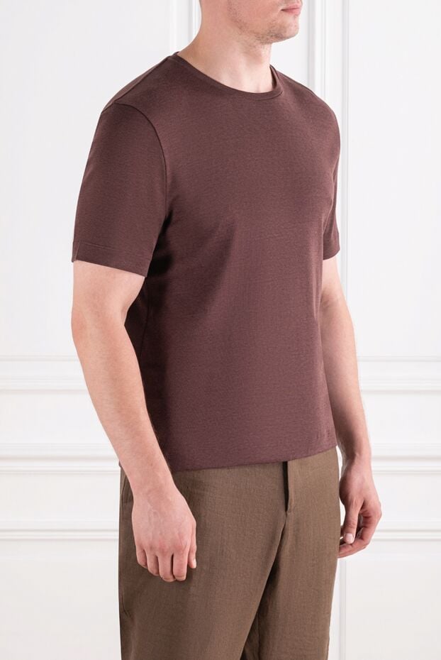 Loro Piana mazzorbo men's burgundy silk and cotton knit t-shirt 195934 - photo 2