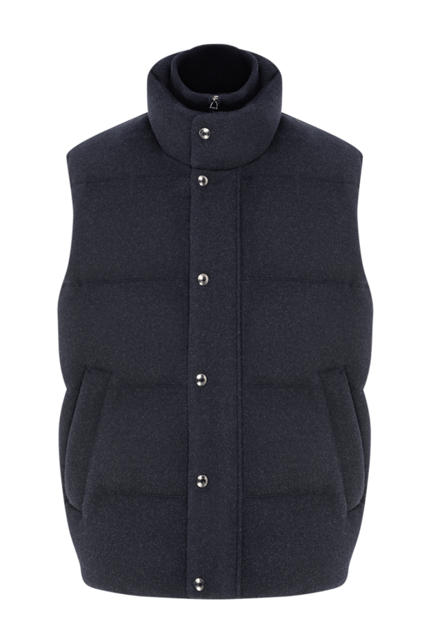Loro Piana men's dark grey cashmere quilted vest with zip and buttons 195941 - photo 1