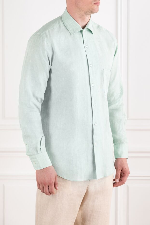 Loro Piana andre men's premium mint linen shirt 195956 - photo 3