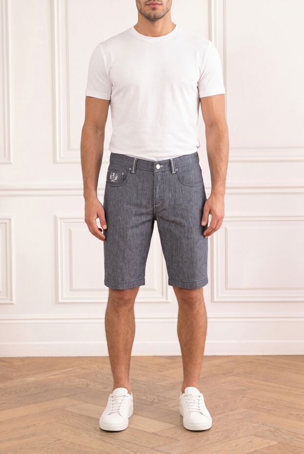 Scissor Scriptor men's denim bermuda shorts with a large white patch 195967 - photo 1