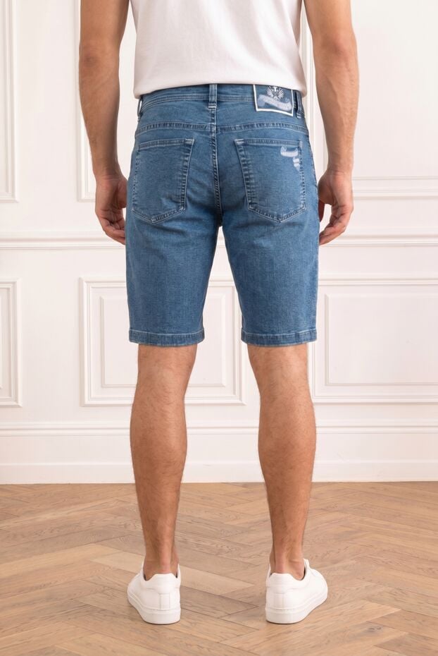 Scissor Scriptor blue denim bermuda shorts with a contrasting light insert 195997 - photo 2