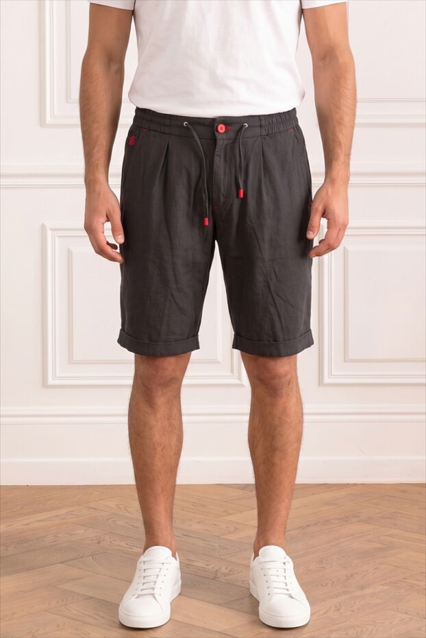 Scissor Scriptor men's linen bermuda shorts with bright contrasting elements 196022 - photo 1