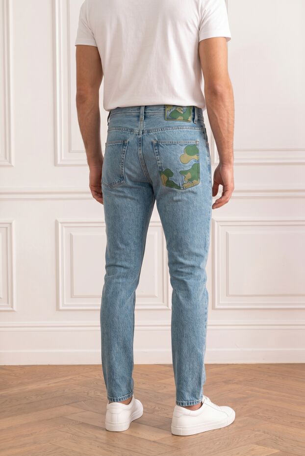 Scissor Scriptor light blue washed jeans with creases and camouflage trim 196216 - photo 2