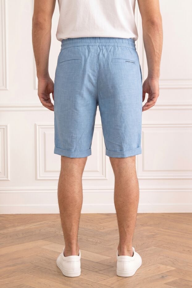 Scissor Scriptor blue bermuda shorts in a wool, silk and linen blend with pleats 196232 - photo 2