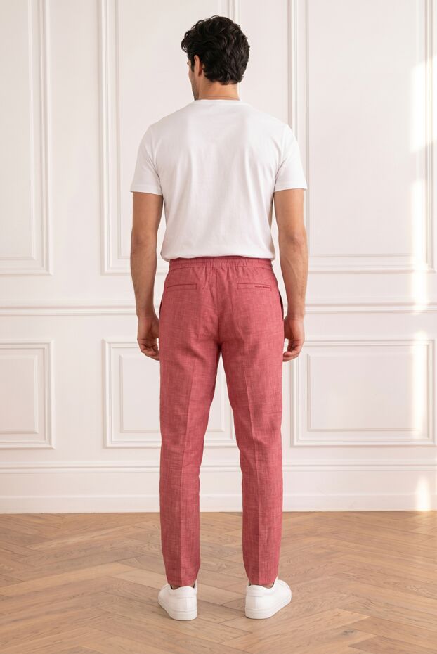 Scissor Scriptor pink wool, silk and linen drawstring trousers with creases 196235 - photo 2