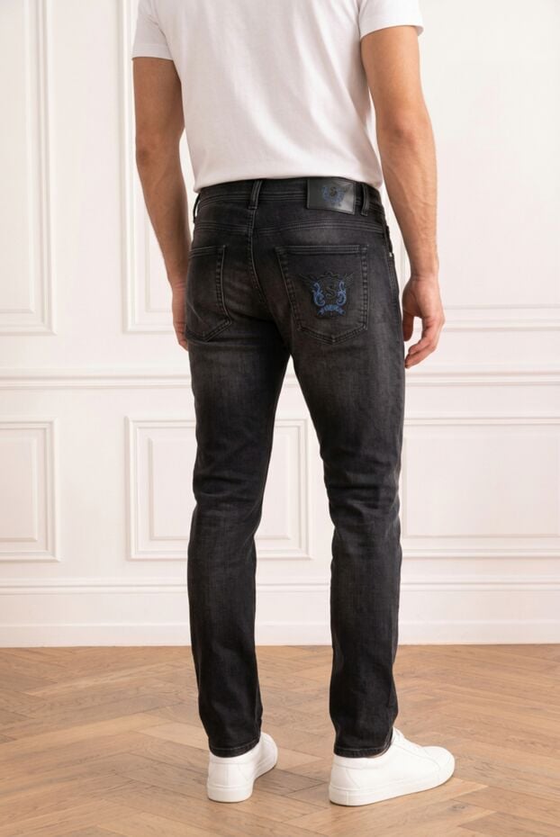Scissor Scriptor men's dark gray skinny jeans with blue embroidery 196287 - photo 1